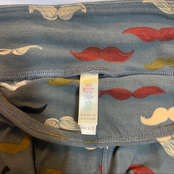 NEW Lularoe OS Mustache Leggings - Picture 3 of 3
